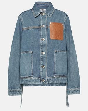 Loewe Jeans Workwear Cotton And Linen-Blend Jacket - Blue