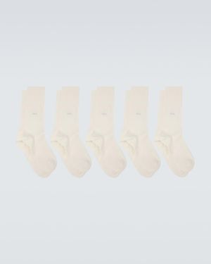 CDLP Set Of 5 Pairs Of Socks - White