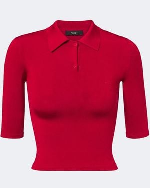 Gucci Knitted Silk-Blend Polo Jumper - Red