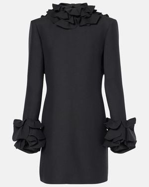 Valentino Crepe Couture Ruffled Minidress - Black