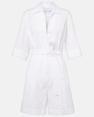 Max Mara Canard Cotton-Blend Poplin Romper - White