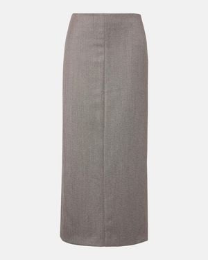 The Row Nythera Virgin Wool Gabardine Pencil Skirt - Gray