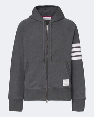 Thom Browne Sudadera Con Capucha 4-Bar De Jersey De Algodon - Gris