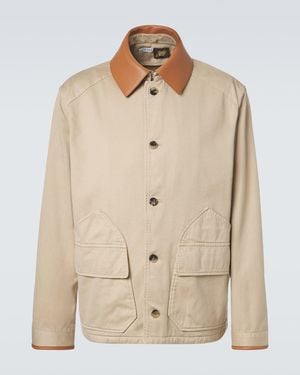 Loewe Paula's Ibiza Leather-Trimmed Cotton Jacket - Natural
