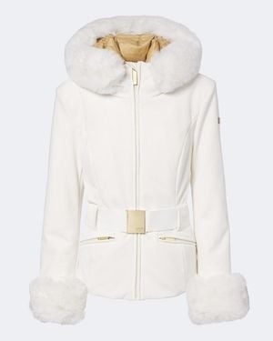 Goldbergh Prezioso Belted Hooded Technical Ski Jacket - White