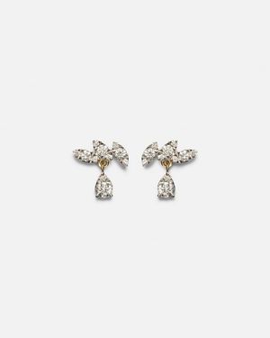 STONE AND STRAND Ohrringe Muse Drop Aus 10Kt Gelbgold Mit Diamanten - Weiß