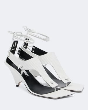 Christen Edge Leather Sandals - White