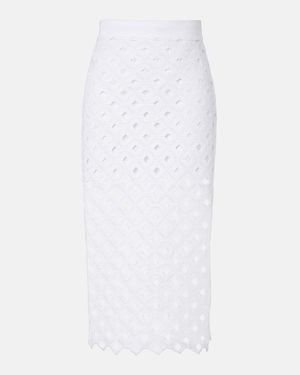 Max Mara Zorro Macrame Midi Skirt - White