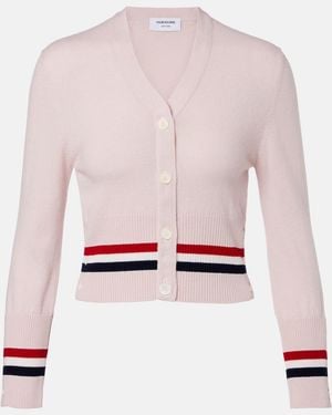 Thom Browne Cropped-Cardigan Aus Kaschmir - Pink