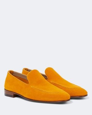 Manolo Blahnik Slip-Ons Truro Aus Veloursleder - Orange