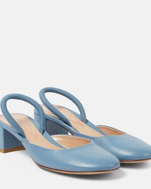 Gianvito Rossi Tivoli Leather Mules - Blue