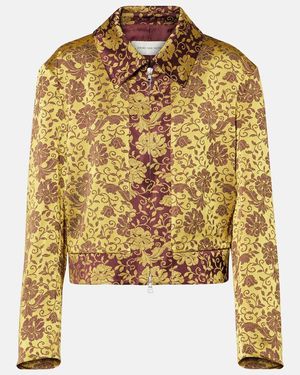 Dries Van Noten Chaqueta De Jacquard Floral - Amarillo