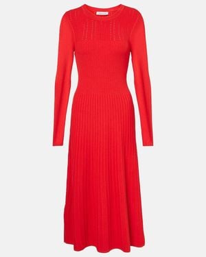 Veronica Beard Vestido Acanalado Nami De Punto - Rojo