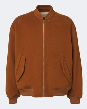 Valentino Garavani Wool And Cashmere Bomber Jacket - Brown