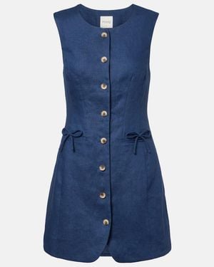 Posse Sabine Linen Mini Dress - Blue