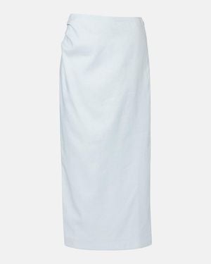 SIR. Linen Midi Skirt - White
