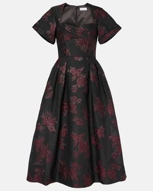 Rebecca Vallance Florentina Floral Midi Dress - Black