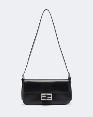 Fendi Baguette Small Leather Shoulder Bag - White