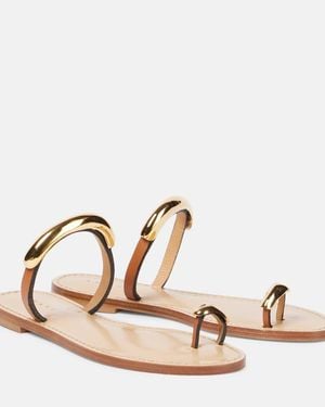 Amanu Samburu Embellished Leather Sandals - Natural