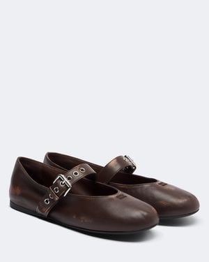 Miu Miu Ballerine Mary Jane - Marrone