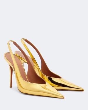AMINA MUADDI Metallic Slingback-Pumps Anok Aus Leder - Mettallic