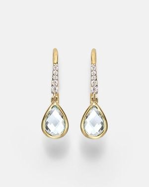 Mateo 14Kt Earrings With Amethyst And Diamonds - White