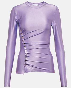 Rabanne Gathered Satin Top - Purple
