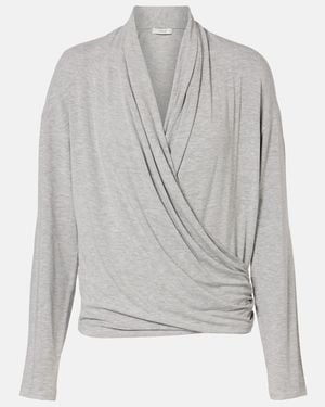 Vince Draped Jersey Top - Gray