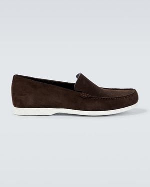 Manolo Blahnik Monaco Suede Loafers - White