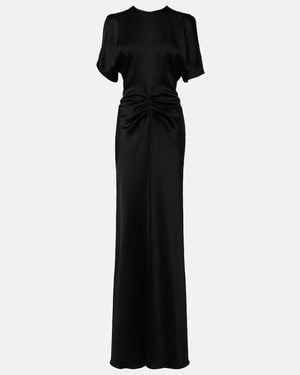 Victoria Beckham Isabella Gathered Satin Gown - Black