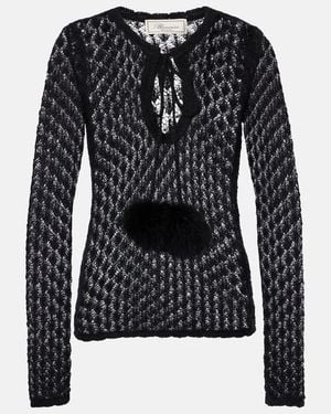 Blumarine Open-Knit Top - Black