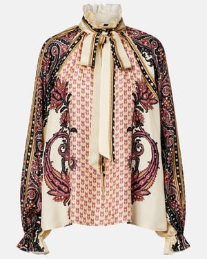 Etro Printed Silk Twill Blouse - Pink