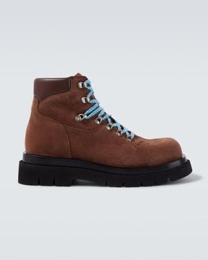 Bottega Veneta Lug Suede Ankle Boots - Brown
