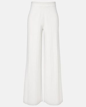 Max Mara Lama Crepe Wide-Leg Trousers - White