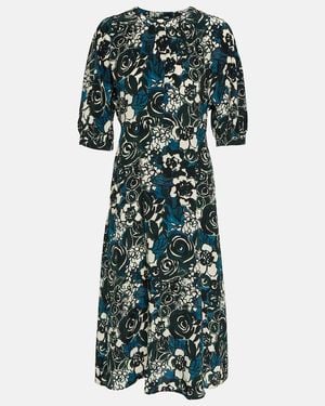 Max Mara S Max Mara Bronzo Floral-print Silk Midi Dress - Green