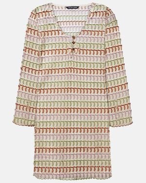 Veronica Beard Novien Crochet Minidress - Natural