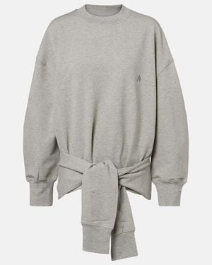 The Attico Oversized Draped Cotton-Blend Sweatshirt - Gray