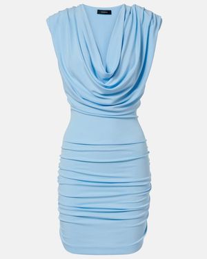 Wardrobe NYC Draped Jersey Minidress - Blue