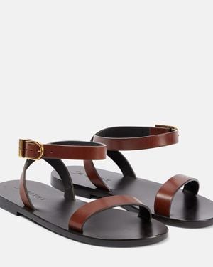 Saint Laurent Sahara Leather Sandals - Brown