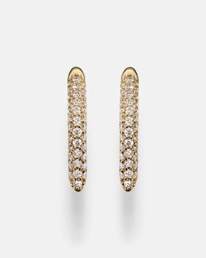 Sydney Evan 14Kt Hoop Earrings With Diamonds - White