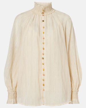 Zimmermann Aster Cotton And Silk-Blend Blouse - Natural