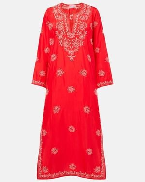 Juliet Dunn Embroidered Silk Kaftan