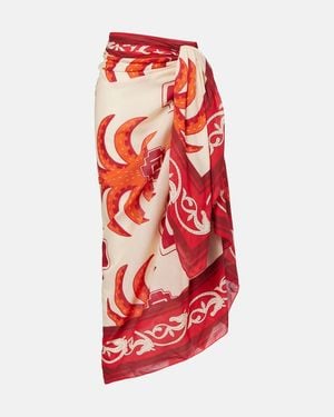 Johanna Ortiz Cotton Printed Beach Cover-Up - Red