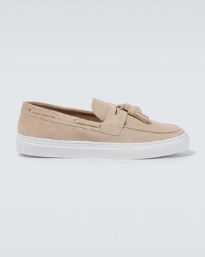 Frescobol Carioca Monta Tassel Suede Loafers - White