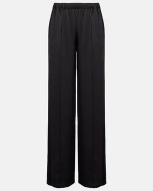 Vince Mid-Rise Wide-Leg Trousers - Black