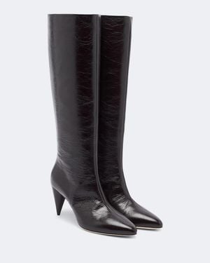 Victoria Beckham Maverick Leather Knee-High Boots - Black