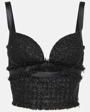 Versace Vichy Tweed Top - Black