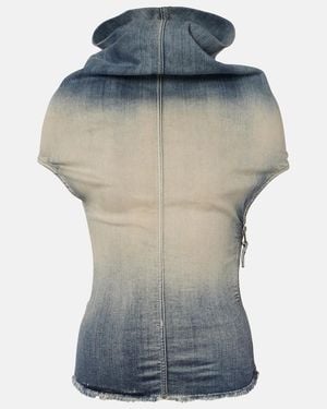 Rick Owens Draped Denim Top - Gray