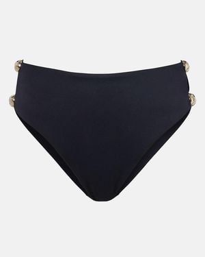 Jonathan Simkhai Embellished High-Rise Bikini Bottoms - Blue