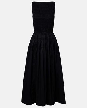 Doen Midikleid Melie Aus Baumwollpopeline - Schwarz